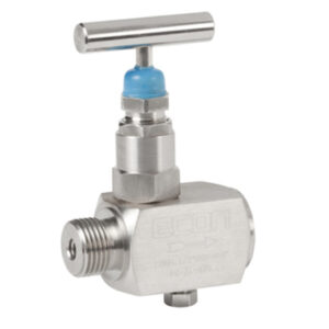 Válvula de aguja ECON 223 Acero inoxidable/PTFE Palancaa en T, Tornillo de ventilación Diámetro de la válvula: 6 mm PN400 Rosca interna (BSPP)/Rosca externa (BSPP) 1/2" (15)